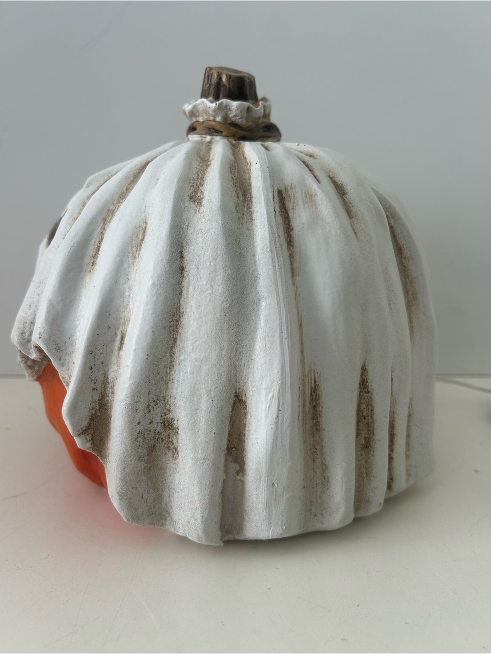 Halloween Pumpkin Jack O’ Lantern Ghost Light Up Decor Toil & Trouble 7.5” NEW - Picture 6 of 16
